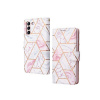 Tech-Protect Wallet Marble – Peňaženkové puzdro pre Samsung Galaxy S21 FE (ružové s mramorovým motívom)