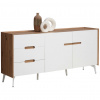 Carryhome ŠIROKÁ KOMODA, biela, dub artisan, 164/78/40 cm - Predsieňové programy - 002798023101