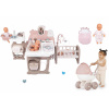 Set domček pre bábiku Large Doll's Play Center Natur D'Amour Baby Nurse Smoby a hlboký kočík so spacím vakom a 32 cm bábikou