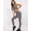 Tmavosivá dámska športová súprava - top a legíny 5448 odstíny šedé L (40)