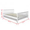 vidaXL Posteľ s matracom, borovicový masív 140x200 cm - Biela - 10340-152099