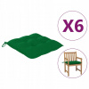 Vankúš na záhradný nábytok - VidaXL Podsedáky na stoličky 6 ks Zelené 50x50 cm (Vankúše stoličky Vidaxl, 6 ks, zelená, 50x50)