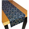 Behun na stol - Geometrický vzor grafitu a čierneho behúňa 40/160 (Black Tread Geometric Glamour Velvet 40/180)