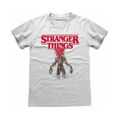 Pánské tričko Netflix|Stranger Things: Logo Demogorgon (XL) šedá bavlna