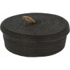 Úložný košík BlackTwist M (21×8,5 cm) - čierny s vekom