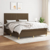 vidaXL Boxspring posteľ s matracom tmavohnedá 160x200 cm látka - Hnedá - 67924-22723