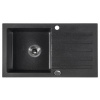 Drez granitový zabudovateľný s odkvapkávacou plochou, 78x44 cm, čierny
