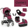 Oyster-BabyStyle OYSTER 3 - Babystyle kombinovaný kočík 6v1 Varianta: CHERRY (MIRROR rám)