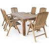 Noela Záhradný drevený nábytok - stôl Garden III. + 6x kreslo America, teak NOELA 345982