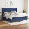 vidaXL Posteľný rám boxspring s matracom modrý 160x200 cm látka - Modrá - 106703-206829