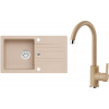 Set Alveus (dřez Cortina 140 Beige 55, bez excentru + baterie Tonia Beige 55) SETA733