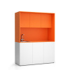 PLAN Kuchynka NIKA s drezom a batériou 1481 x 600 x 2000 mm, oranžová, ľavé