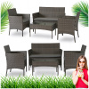 Zostava záhradného nábytku z umelého ratanu na terasu, záhradu, sivá MISSISIPI