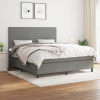vidaXL Boxspring posteľ s matracom tmavosivá 160x200 cm látka - Sivá - 116541-194521