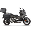 SHAD Kompletná sada čiernych hliníkových kufrov SHAD TERRA BLACK, 37 litrov vrchný kufor, 36/36 litrov bočné kufre, vrátane montážnej sady a platni SHAD HONDA X-ADV 750