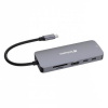 USB HUB, 2xUSB C 1xHDMI 3xUSB A RJ45 SD mSD, VERBATIM