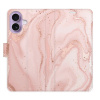Flip pouzdro iSaprio - Apple iPhone 17 - RoseGold Marble s kapsičkami na karty (Flipové knížkové pouzdro, obal, kryt iSaprio s přihrádkami na karty a motivem)