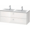 DURAVIT Brioso závesná skrinka pod dvojumývadlo, 2 zásuvky, 1290 x 479 x 553 mm, biela vysoký lesk, BR410502222