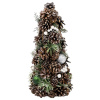 Stromček MagicHome Vianoce, prírodný, so zelenými guľami, 36 cm