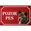 Akita Inu - Kovová tabuľka POZOR PES