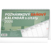 Poznámkový daňový kalendář s citáty 2026 - stolní kalendář