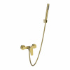 Invena Alonia, nástenná sprchová batéria s ručnou sprchovou súpravou, zlatá matná, INV-BN-70-009-V