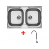 Sinks CLASSIC 800 DUO + ELASTA nerez/sivá