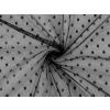 Tyl jemne pružný s bodkami čierna 1m