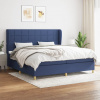 vidaXL Boxspring posteľ s matracom modrá 200x200 cm látka - Modrá - 58015-12980