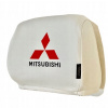 Mitsubishi Poťahy na opierky hlavy s logom 1 ks, biele