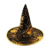 Klobúk čarodejnice - čarodejník - zlatý - HALLOWEEN - 32 cm