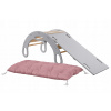 Hojdačka Montessori mdf šedá + šmýkačka / klzák + púdrový matrac KIDS