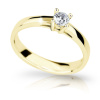 Zlatý zásnubný prsteň Danfil DF1902, žlté zlato s briliantom 59