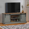 TV skříňka HALDEN 2 posuvné dveře šedá 150x40x60 cm masiv Šedá 4018415