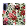 Flip pouzdro Mobiwear na mobil Samsung Galaxy A57 5G - MD06P, růže a květy na světle zelené (Knížkové flip pouzdro, obal, kryt na mobil Samsung Galaxy A57 5G, tenký design, silikonová vanička, stojáne