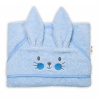 Baby Nellys Froté osuška s kapucňou 80 x 80 cm Bunny modrá