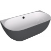 Polysan Volně stojící vana Pagoda 170x85 cm litý mramor levá i pravá bilá/antracit 72976.52