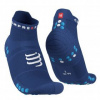 COMPRESSPORT PRO RACING SOCKS V4.0 RUN LOW sodalite/fluo blue T1 ponožky