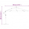 vidaXL Závesný záhradný slnečník s LED, tehlovo červený 350 cm - Hnedá - 99705-61857