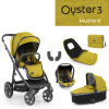 Oyster-BabyStyle OYSTER 3 - Babystyle kombinovaný kočík 6v1 Varianta: MUSTARD (CITY GREY rám)