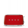 Smeg TSF02RDEU, toustovač / topinkovač, 4 toasty, 6 úrovní opékání, zásuvka na drobky, styl. 50. let, červený (TSF02RDEU)