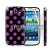 Silikónový obal Samsung Galaxy S III – Polka – čierno-fialová