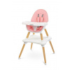 Multifunkčná jedálenská stolička, stolček 2v1. Tuva, ružová