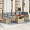 zahrada-XL Súprava záhradných pohoviek s úložiskom 8 pcs Béžová Poly ratan 3358478