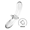 Satisfyer Double Crystal - priehľadné obojstranné sklenené dildo