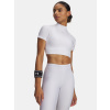 Under Armour Dámske tričko HeatGear Crop Mock SS-WHT Biela LG