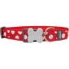 Obojok RD 40 mm x 50-80 cm - White Spots on Red