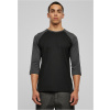 Contrasting 3/4 sleeve raglan t-shirt blk/cha čierna 3XL Urban Classics 4053838243541