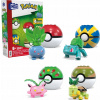 MEGA Pokémon KOCKY 118 el SADA 4 trávnatých Pokémonov + 4 pokebally