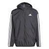 adidas Essentials 3-Stripes Windbreaker Mens Black/White XL